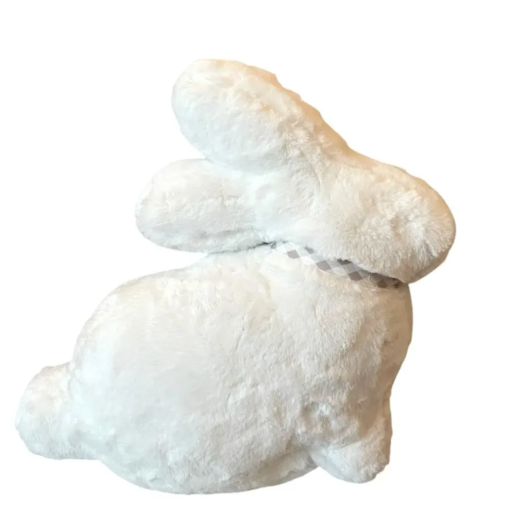 Cupcakes & Cashmere WHITE Bunny Rabbit Throw Pillow Easter Spring Farmhouse New